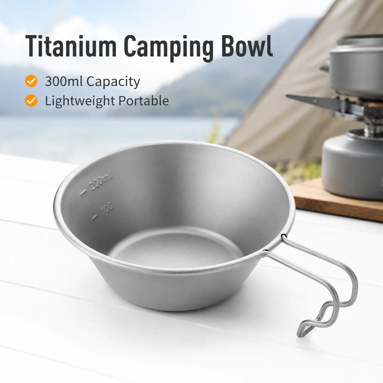 Outdoor Camping Meals - Titanium Sierra Bowl Lightweight Camping Cup