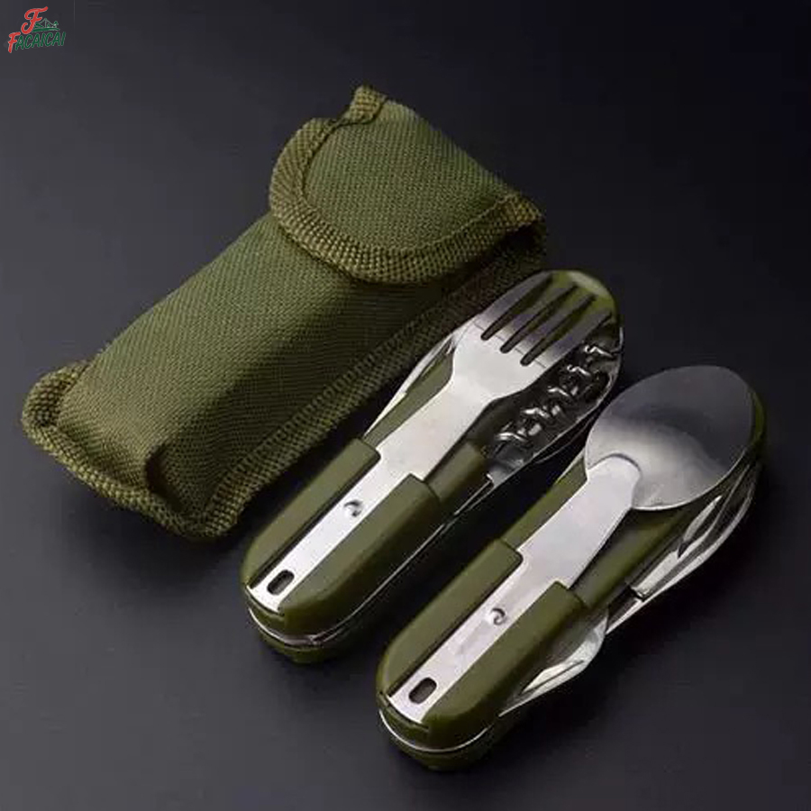 Outdoor Camping World - Camping Gear 5-in-1 Stainless Steel Travel