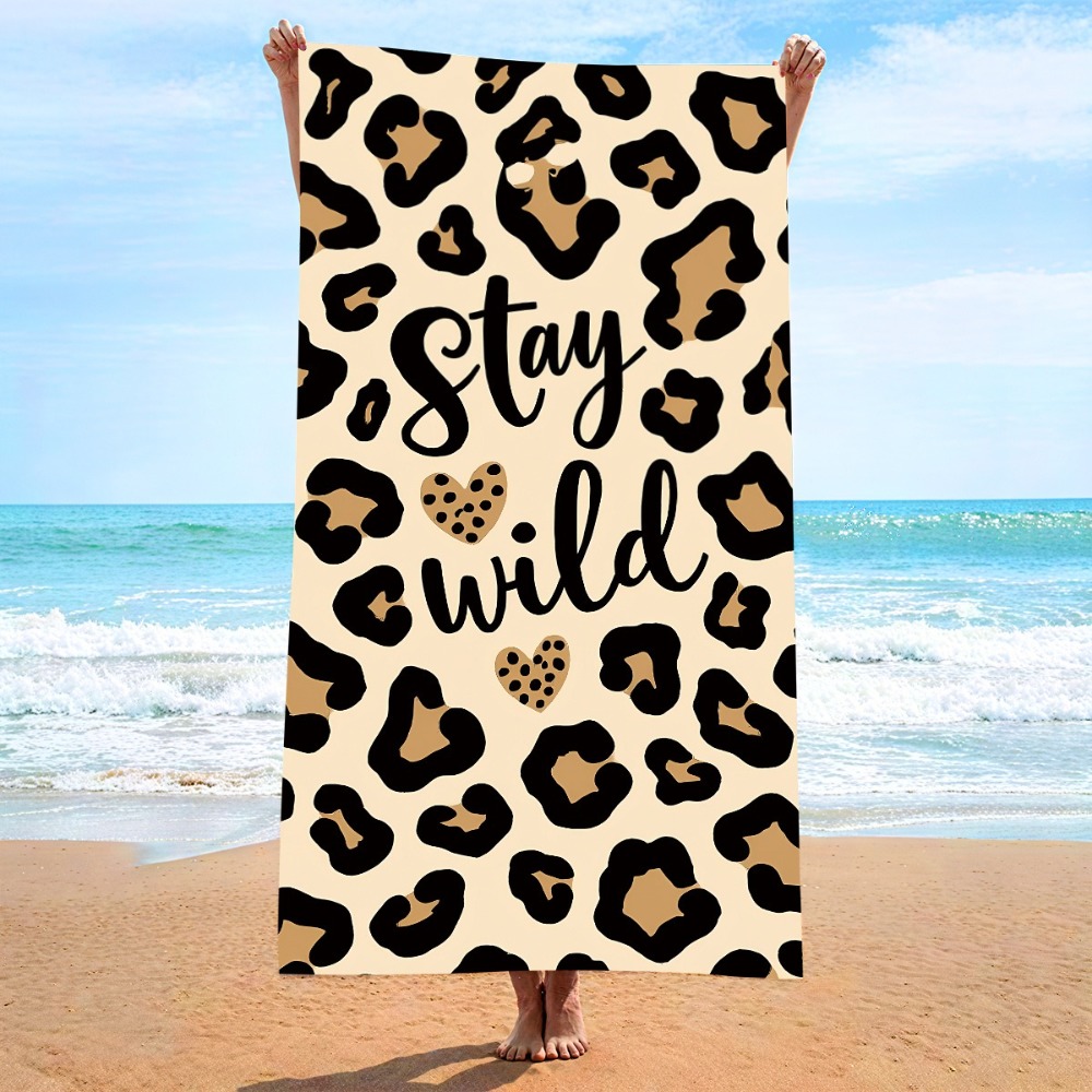 Outdoor Camping Blanket - Leopard Print Printing Quick-dry Beach Towel