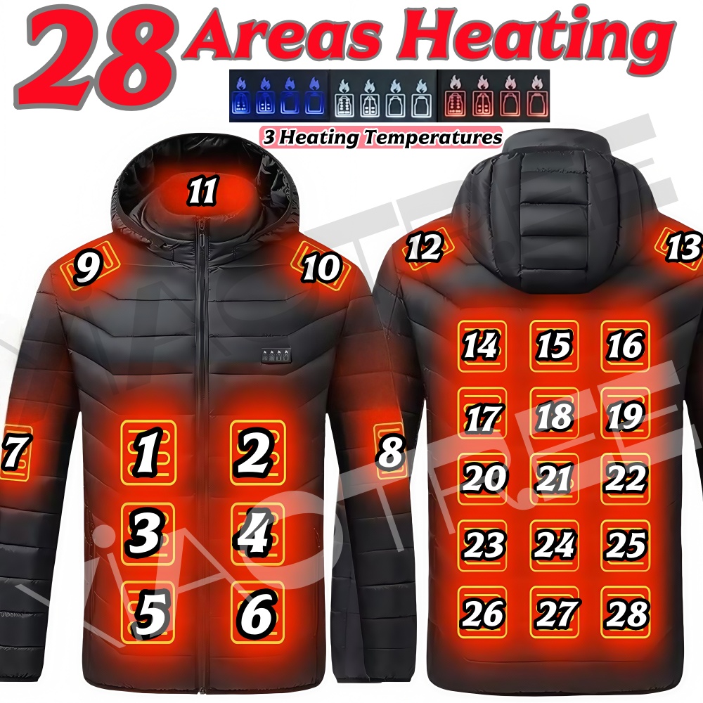 Camping Outdoor Clothing - 28 Areas Men Women's Heating Jacket