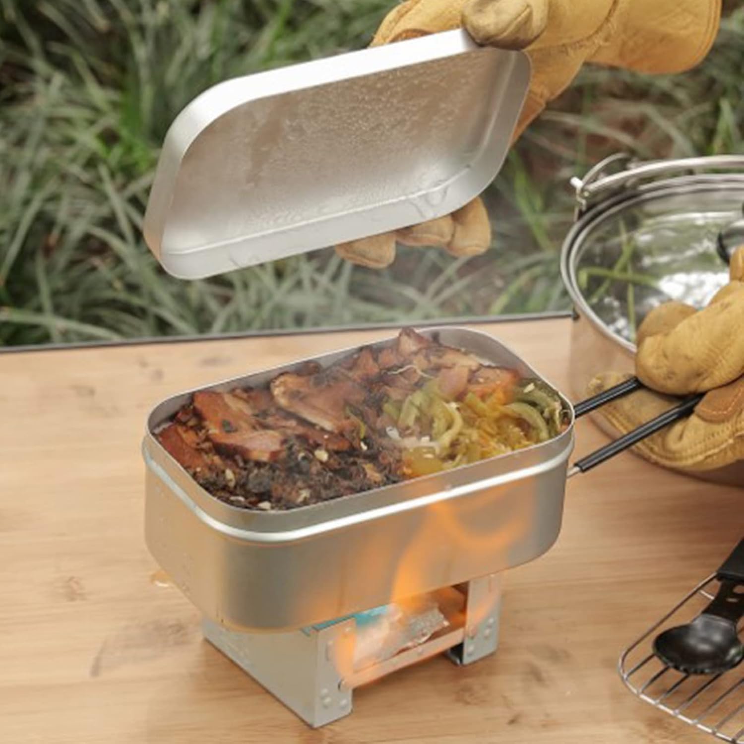 Outdoor Camping World - Foldable Bento Box Handle, Lunch Container
