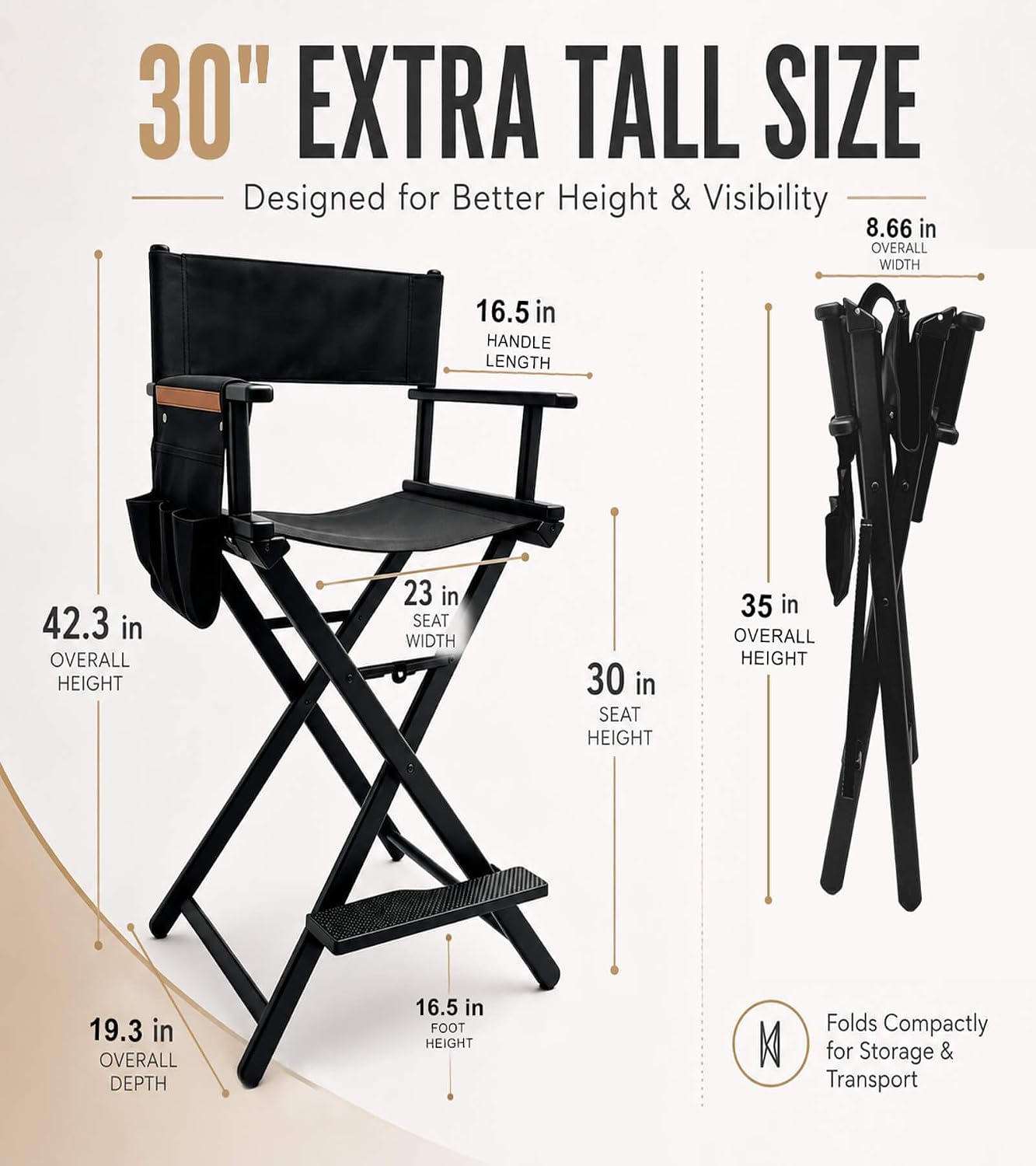 Tall Director Chair Portable A - Outdoor Camping High Chair 评论和价格