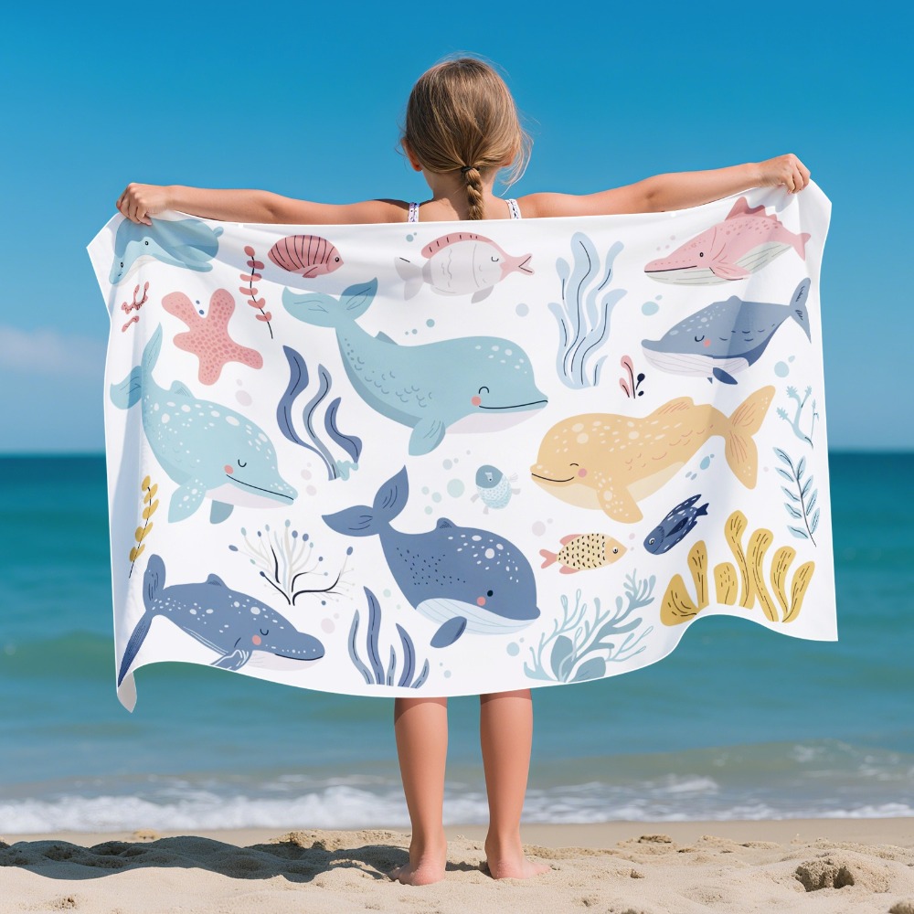 Cartoon Pattern Beach Towel Ki - Outdoor Camping Blanket 评论和价格