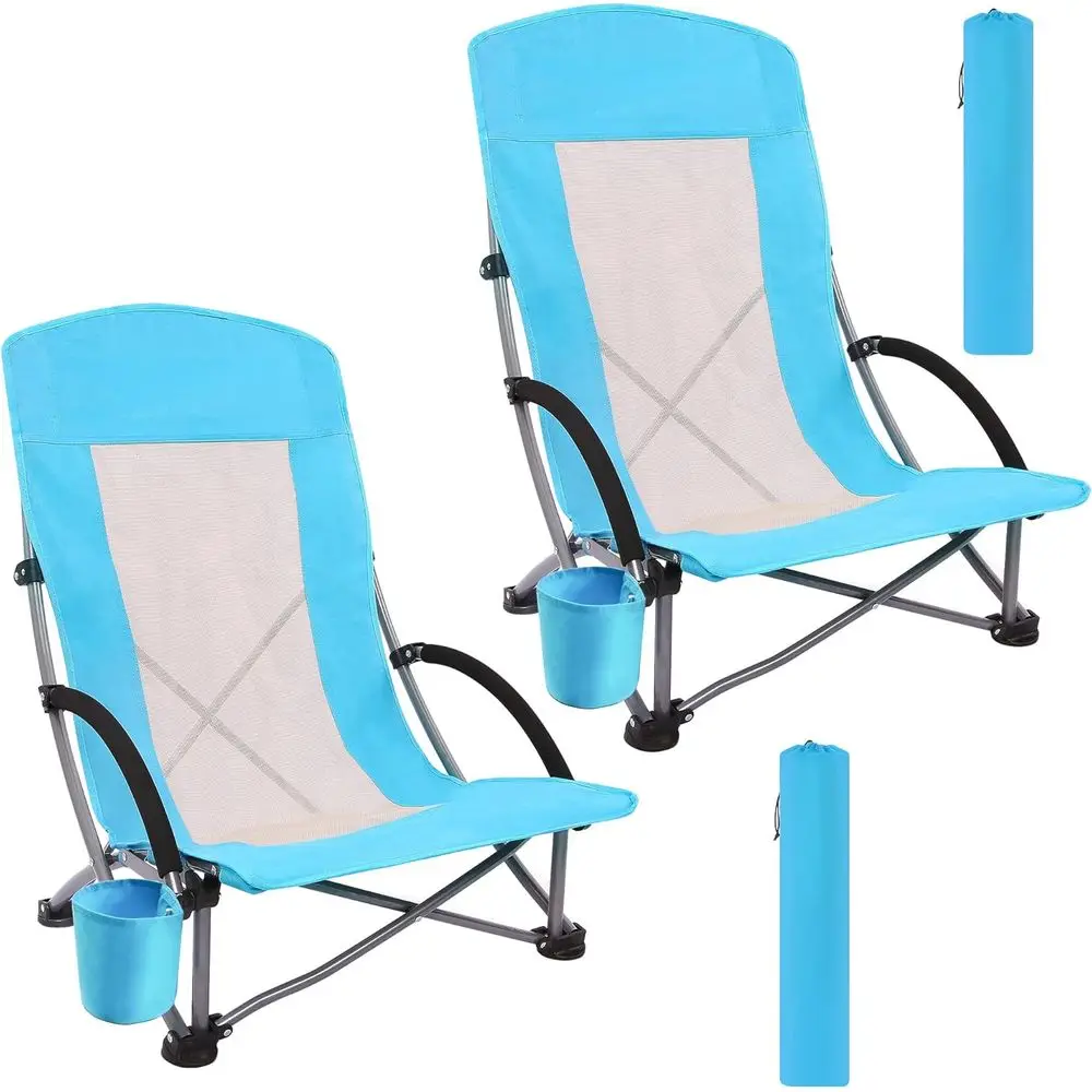 Portable 2-Pack Blue Beach Cha - Outdoor Camping High Chair 评论和价格