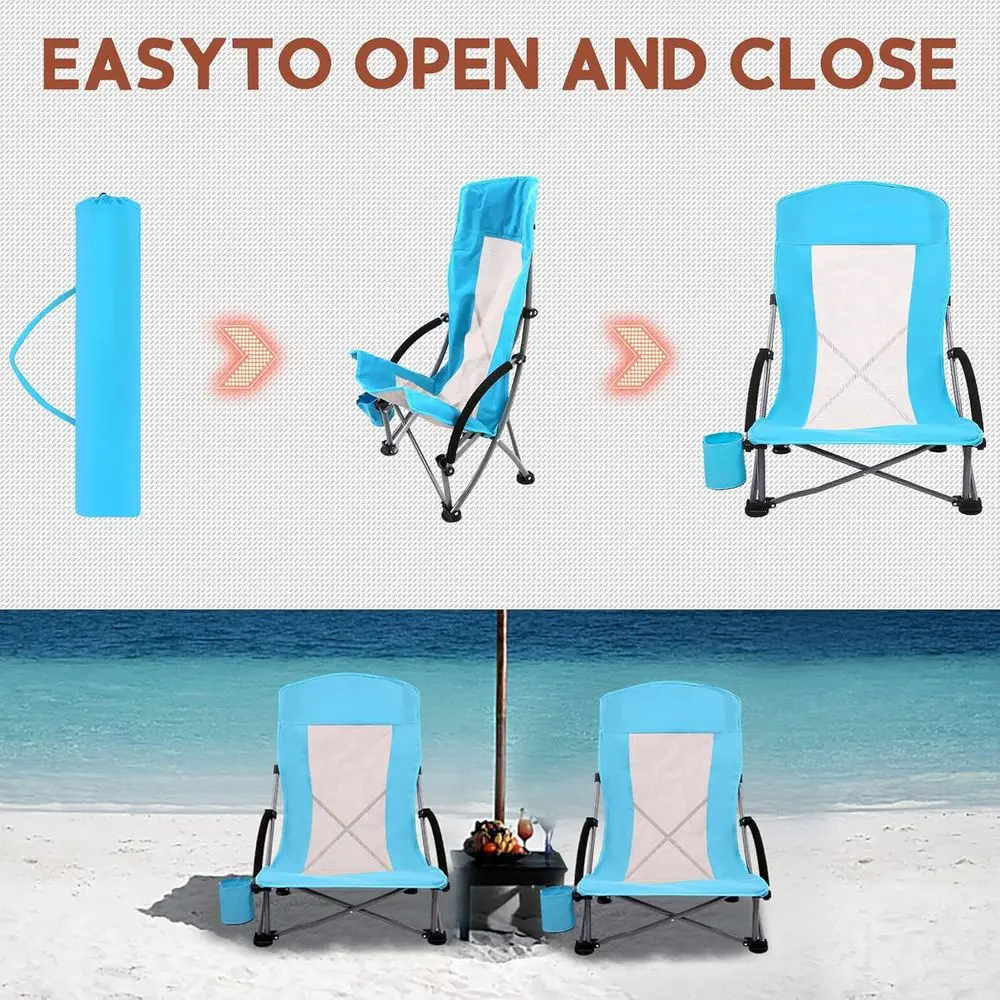 Portable 2-Pack Blue Beach Cha - Outdoor Camping High Chair 评论和价格