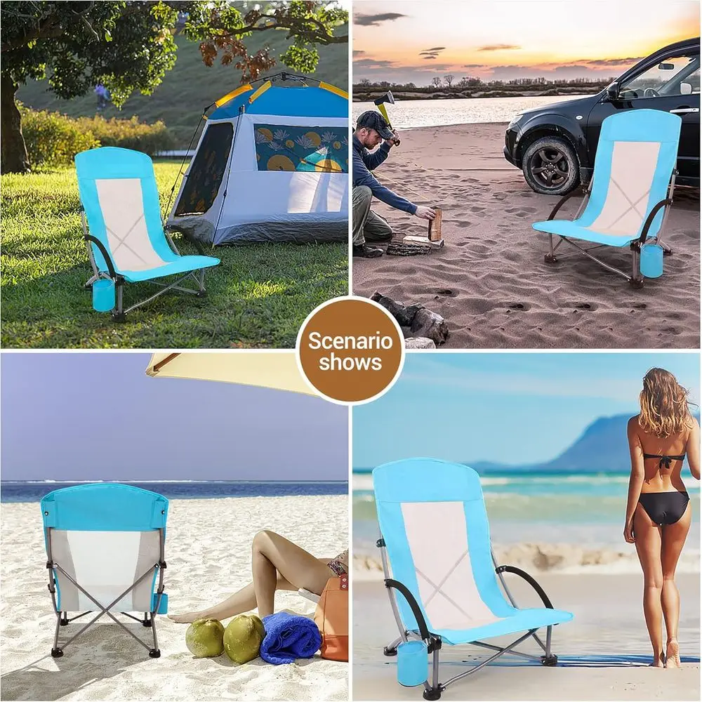 Portable 2-Pack Blue Beach Cha - Outdoor Camping High Chair 评论和价格