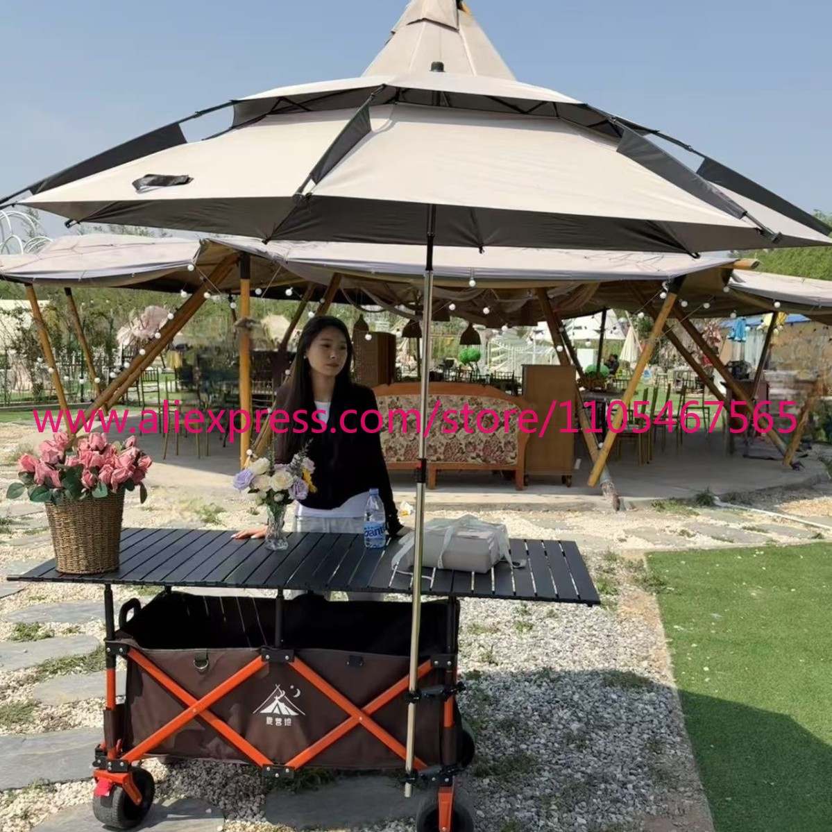 1PCS camper stall large foldab - Outdoor Camping Umbrella 评论和价格