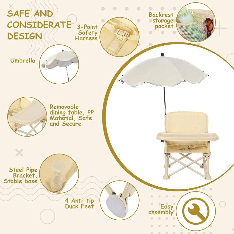Baby Outdoor Beach Chair with  - Outdoor Camping Umbrella 评论和价格