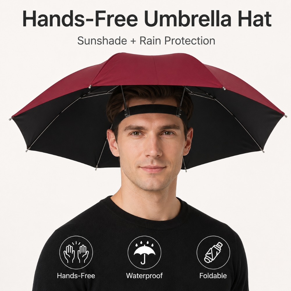 Foldable Head Umbrella Hat Han - Outdoor Camping Umbrella 评论和价格