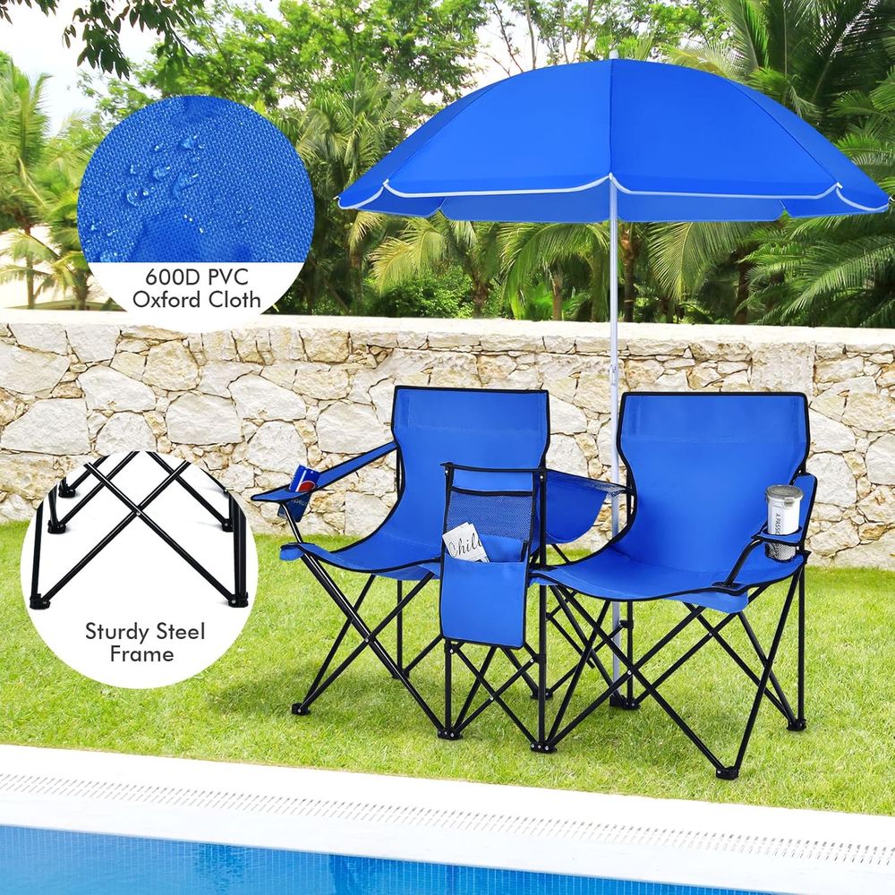 Portable Folding Picnic Chairs - Outdoor Camping Umbrella 评论和价格