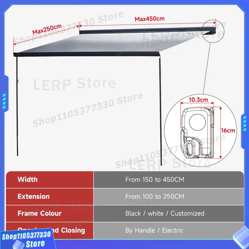 W5500 Manual Control RV Awning - Outdoor Camping Vehicle Wagon 评论和价格