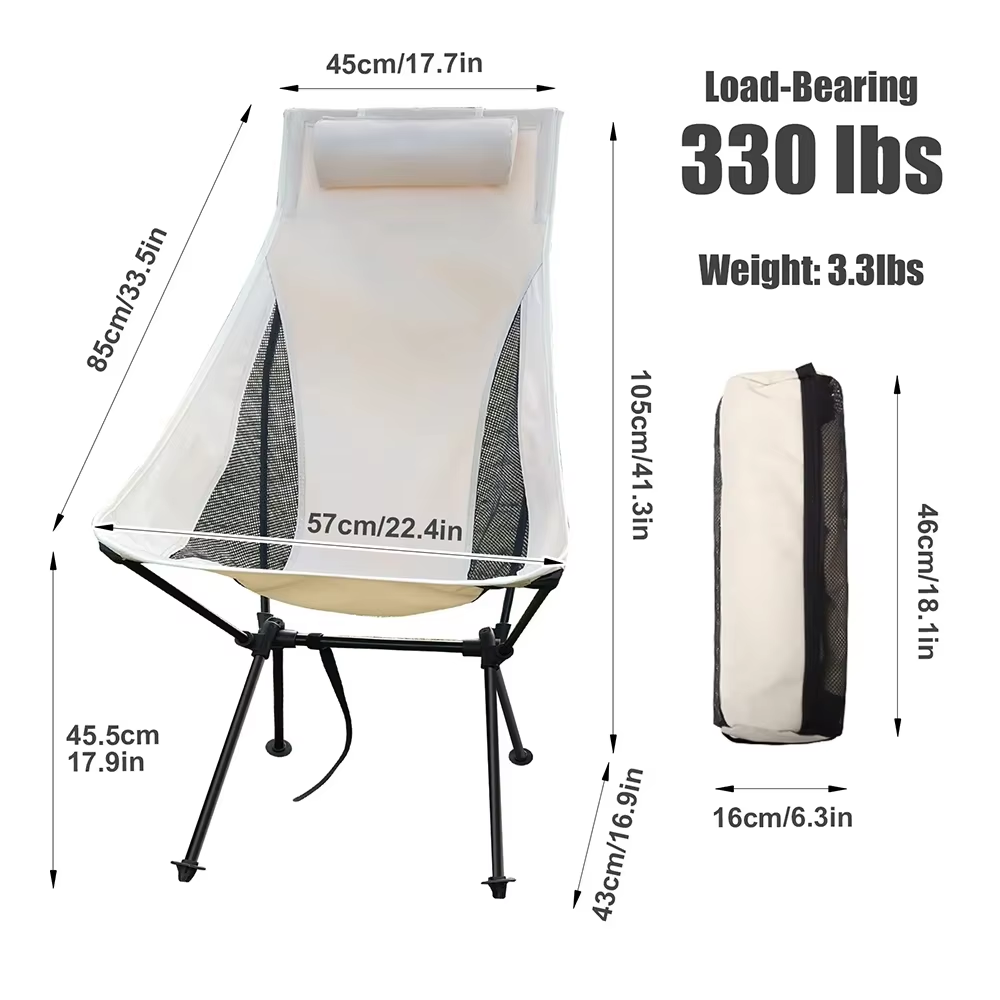 Detachable Headrest High Back  - Outdoor Camping High Chair 评论和价格