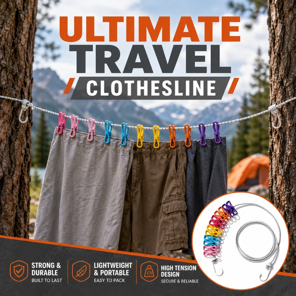 Retractable Portable Clothesli - Camping Outdoor Clothing 评论和价格