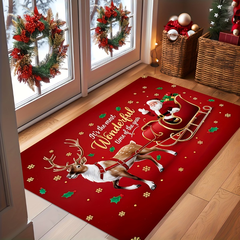 Red Christmas Flannel Doormat  - Outdoor Camping Quotes 评论和价格