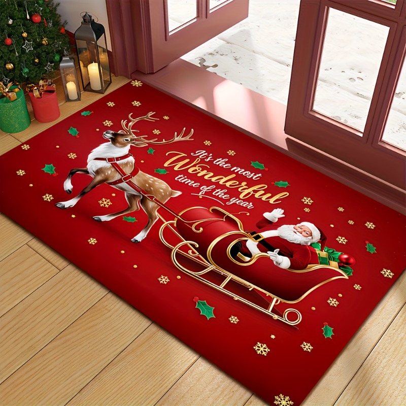 Red Christmas Flannel Doormat  - Outdoor Camping Quotes 评论和价格