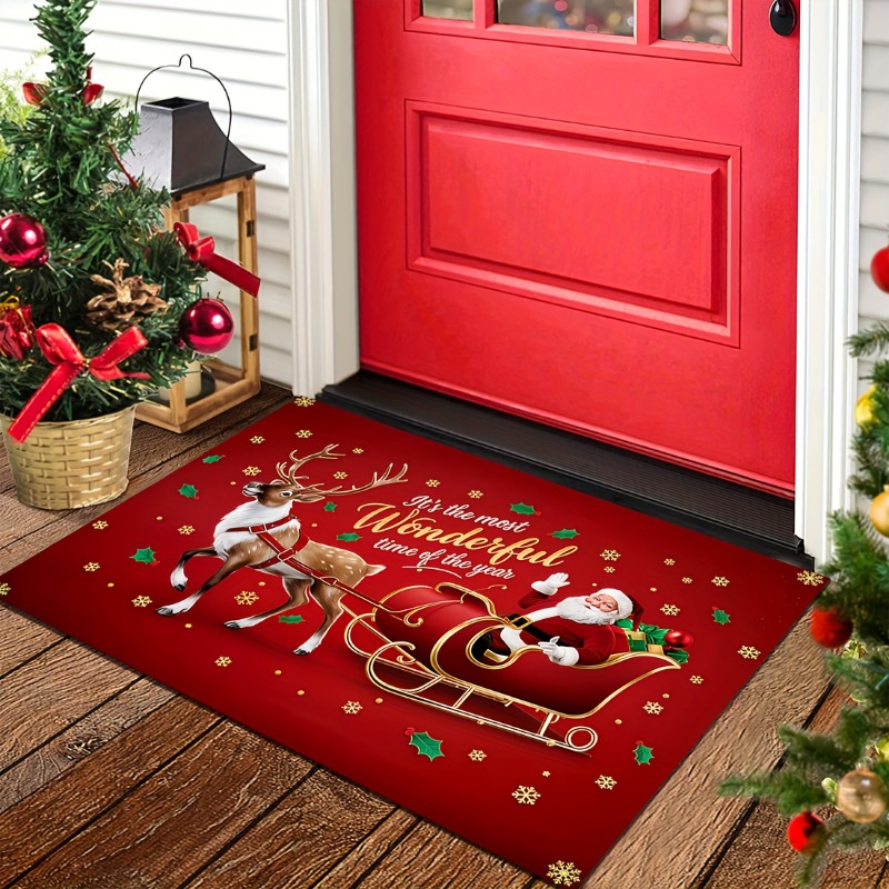 Red Christmas Flannel Doormat  - Outdoor Camping Quotes 评论和价格